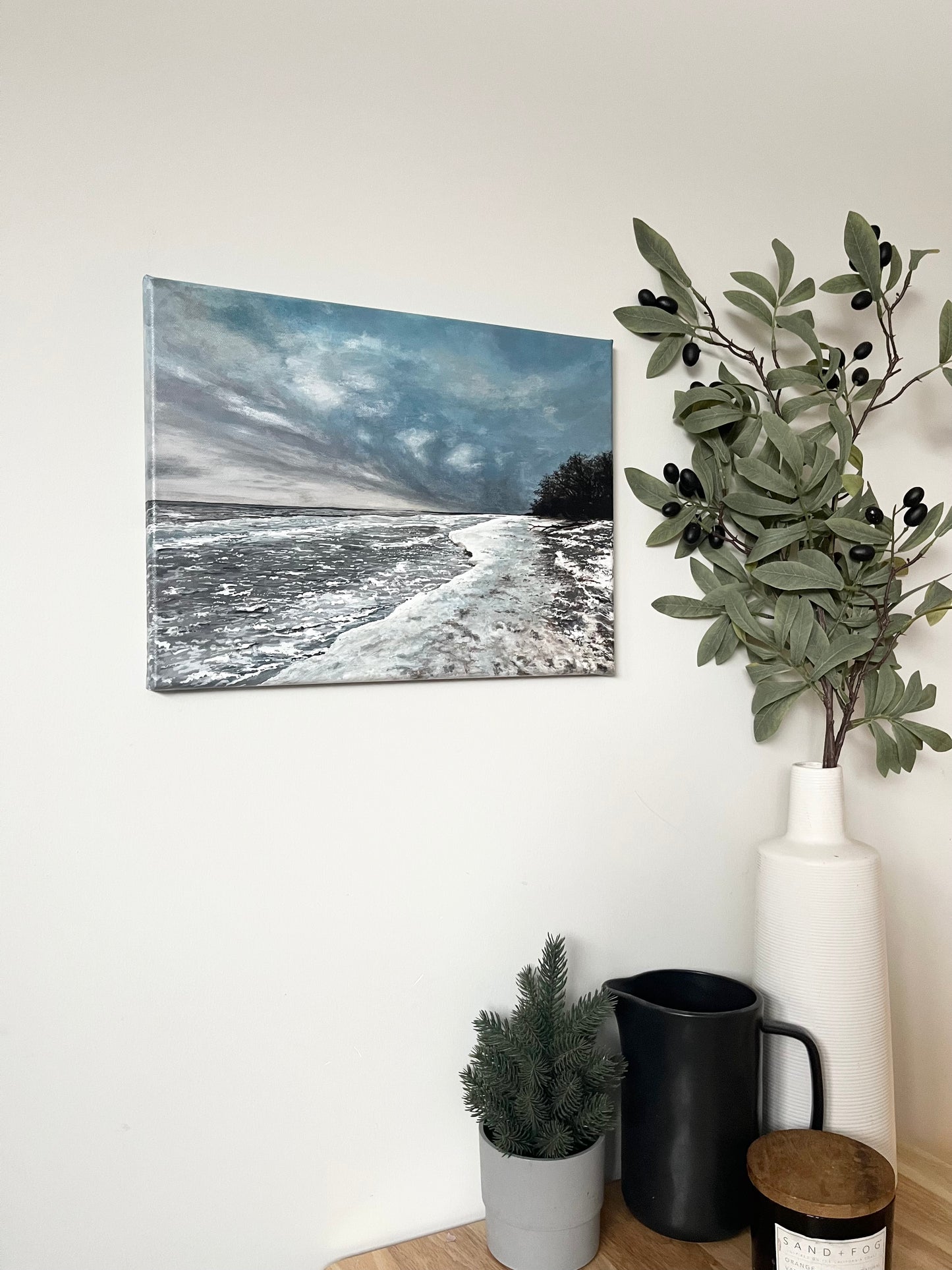 MG Artwork: Frigid Presqu'ile Shores (Original, Acrylic Painting, 12"x16")