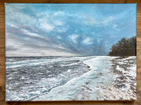 MG Artwork: Frigid Presqu'ile Shores (Original, Acrylic Painting, 12"x16")