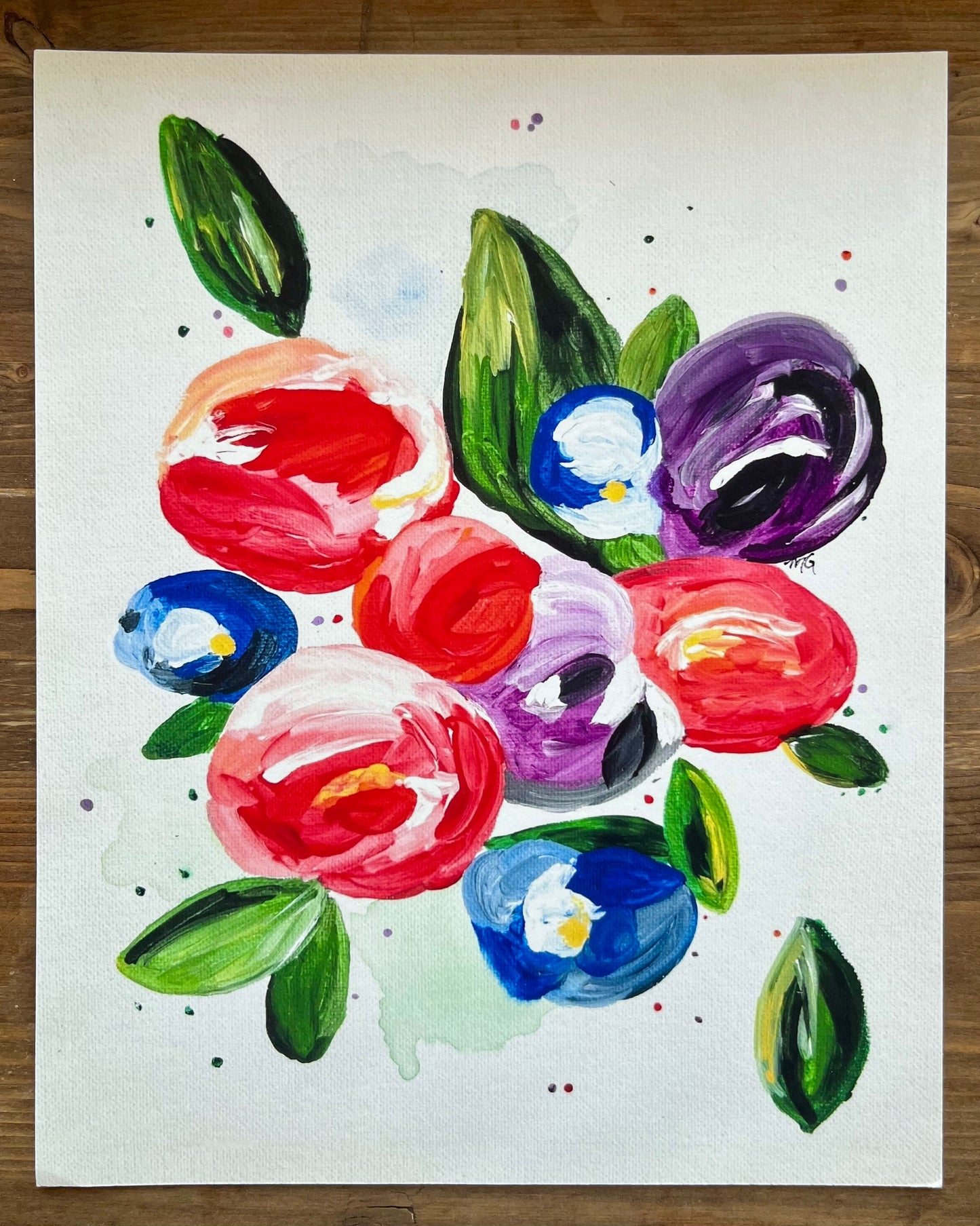 MG Artwork: Unframed Giclee Print "Bright Florals" (8"x10" print)