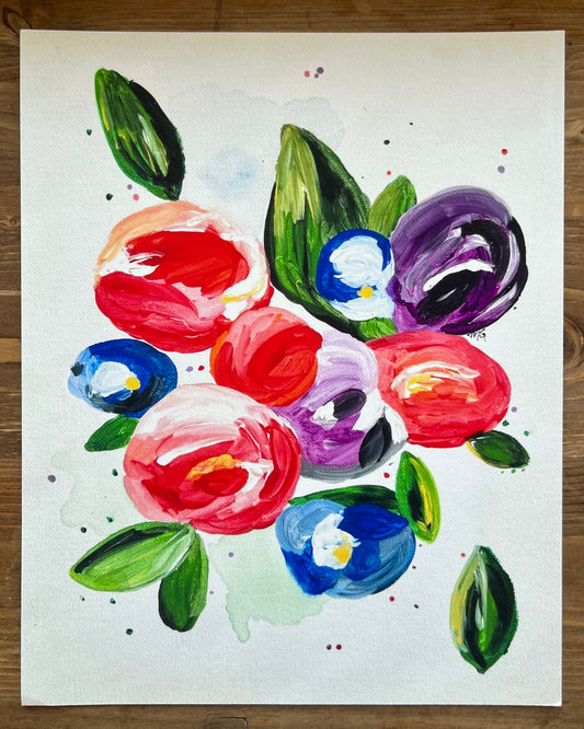 MG Artwork: Unframed Giclee Print "Bright Florals" (8"x10" print)