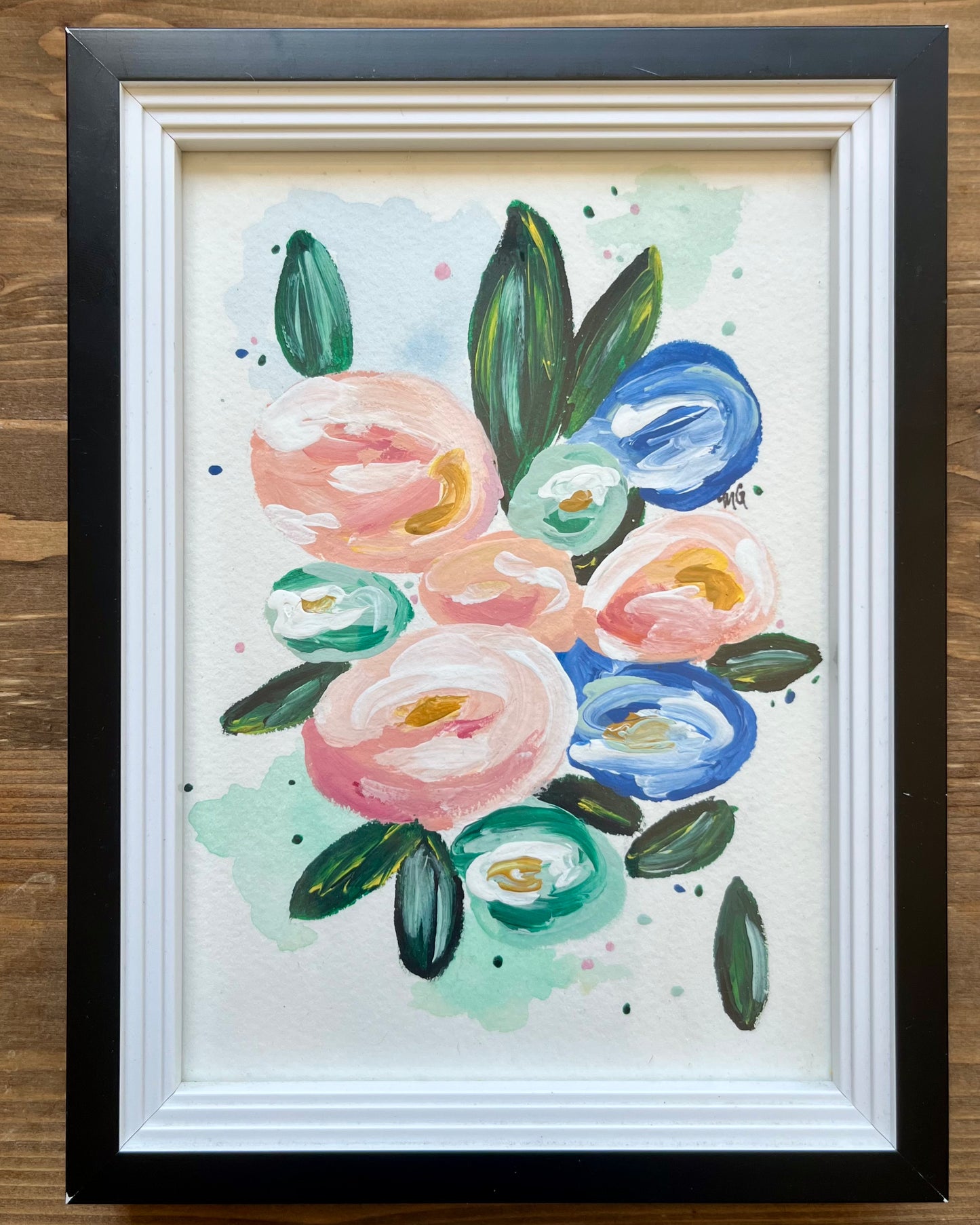 MG Artwork: "Pretty in Pastel Florals" (5"x7" Original Acrylic)